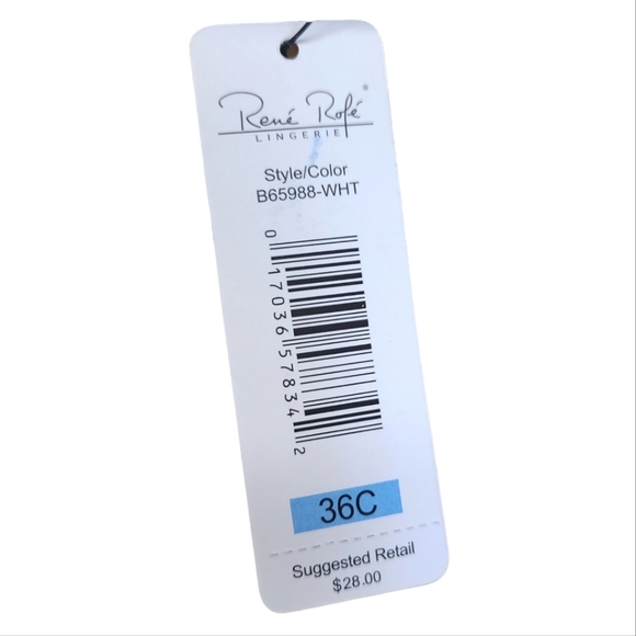 Rene Rofe White Strapless Bra 36C New with Tags - Picture 5 of 5